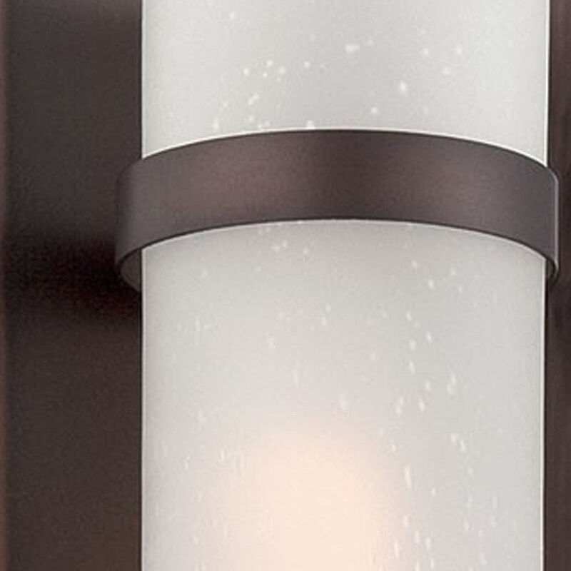 Hivvago Bronze and White Glass Wall Sconce