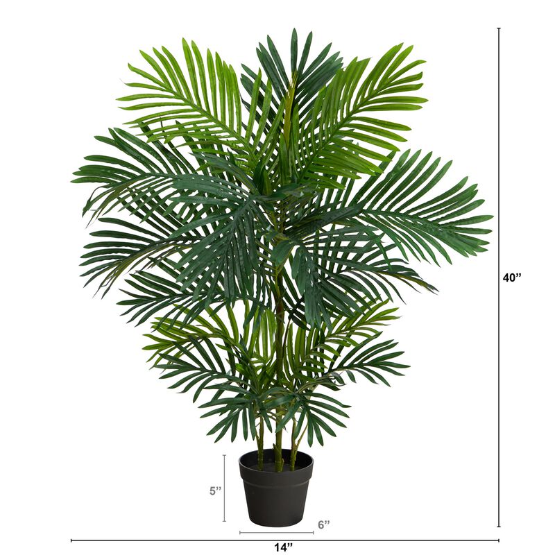 Hivvago 40 Inches Areca Artificial Palm Tree UV Resistant (Indoor/Outdoor)