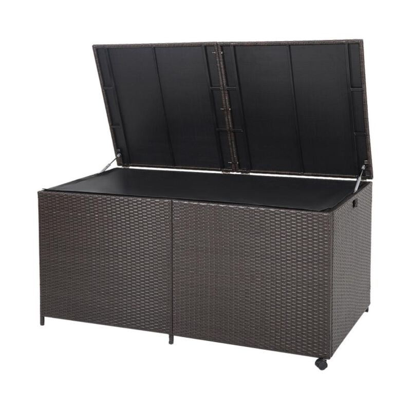 Hivvago 175 Gallon Outdoor Storage Box with Universal Wheels and Zippered Liner