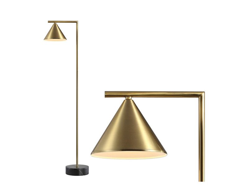 Chelsea Metal/Marble Cone Shade LED Floor Lamp