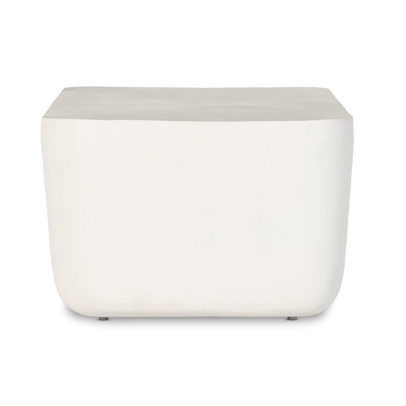 Basil Outdoor Rectangular Coffee Table - Matte White