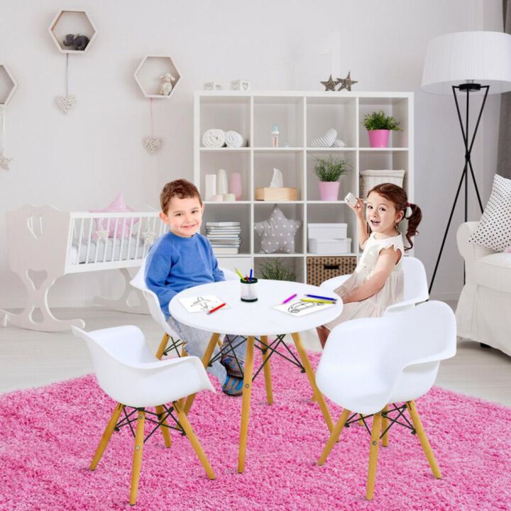 Hivvago 5 Piece Kids Modern Round Table Chair Set