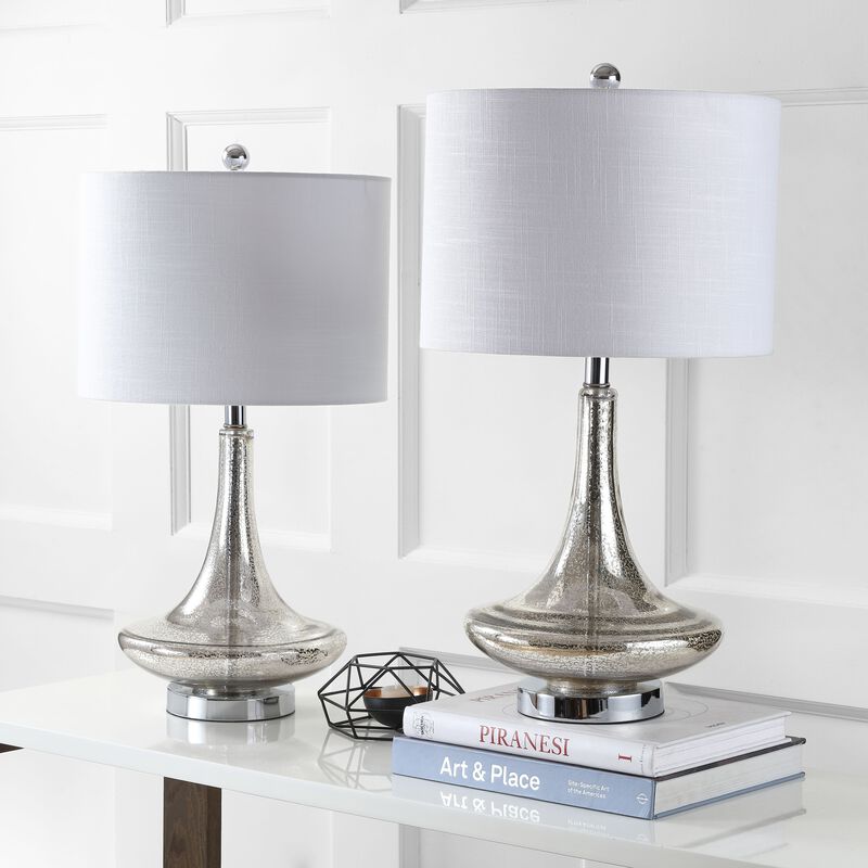 Cecile Glass Teardrop LED Table Lamp (Set of 2)