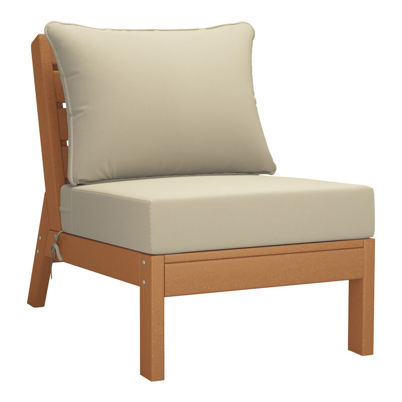 WestinTrends Outdoor Patio HDPE Sectional Sofa with Patio Cushions