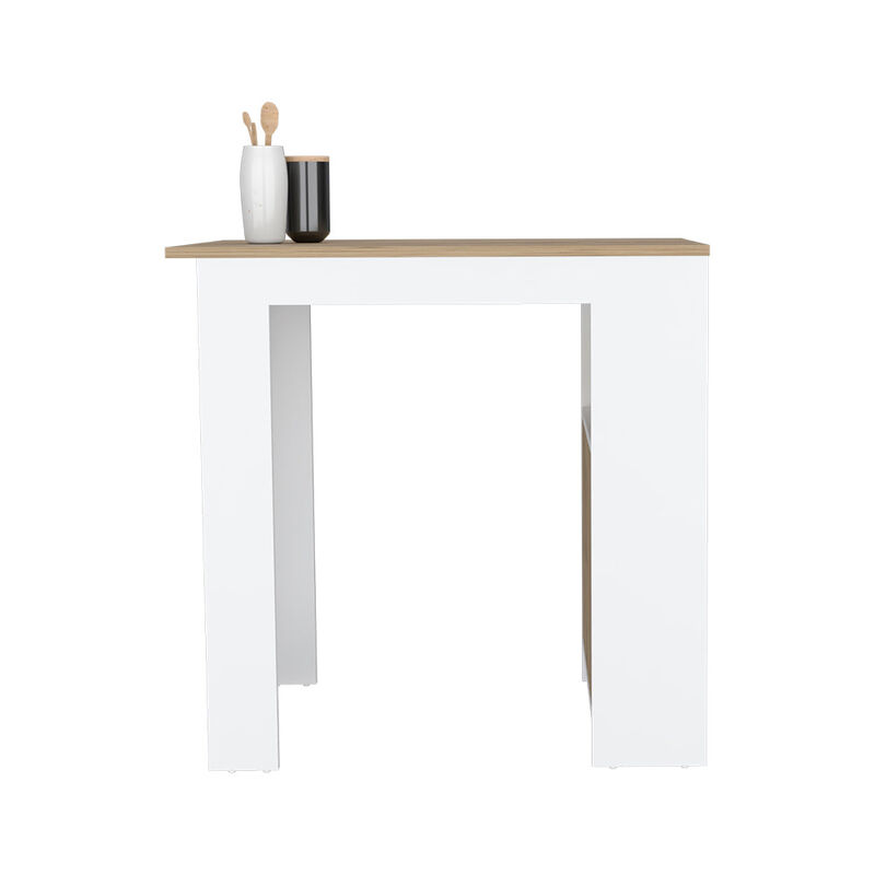 Kitchen Island Wynne, Kitchen, White / Macadamia