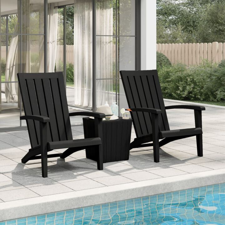vidaXL Patio Adirondack Chairs 2 pcs Black Polypropylene