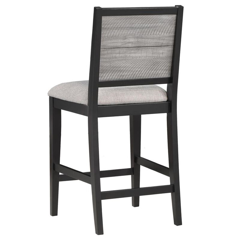 Padded Seat Counter Height Dining Chair Dove Grey and Black (Set of 2)
