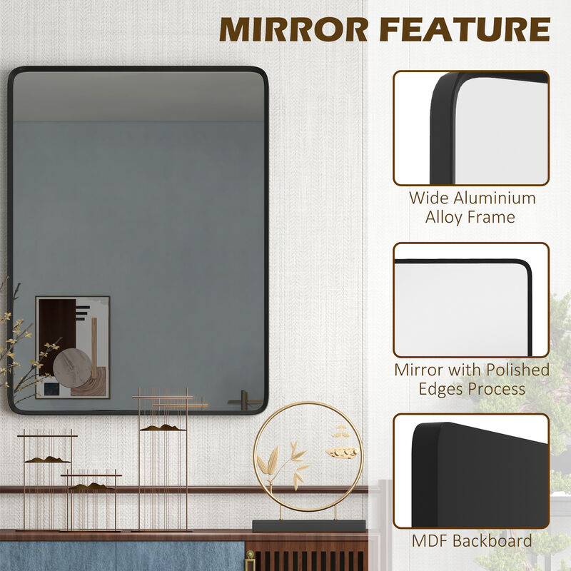 30 x 22 Inch Wall Mirror Aluminum Frame Rectangular Wall Mirrors for Bathroom