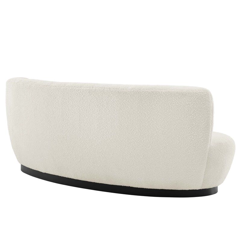 Kindred Boucle Upholstered Upholstered Fabric Sofa White EEI-5488-BLK-IVO