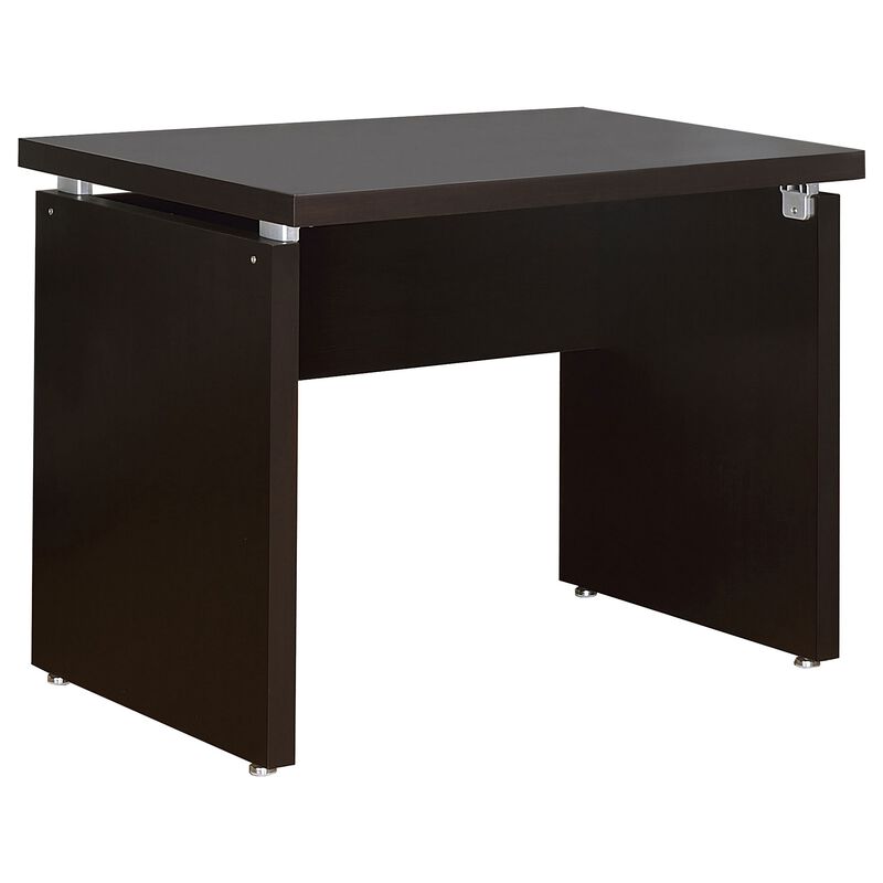 Niti 2 Piece Home Office L Desk with File Cabinet, Keyboard Tray Dark Brown - Benzara