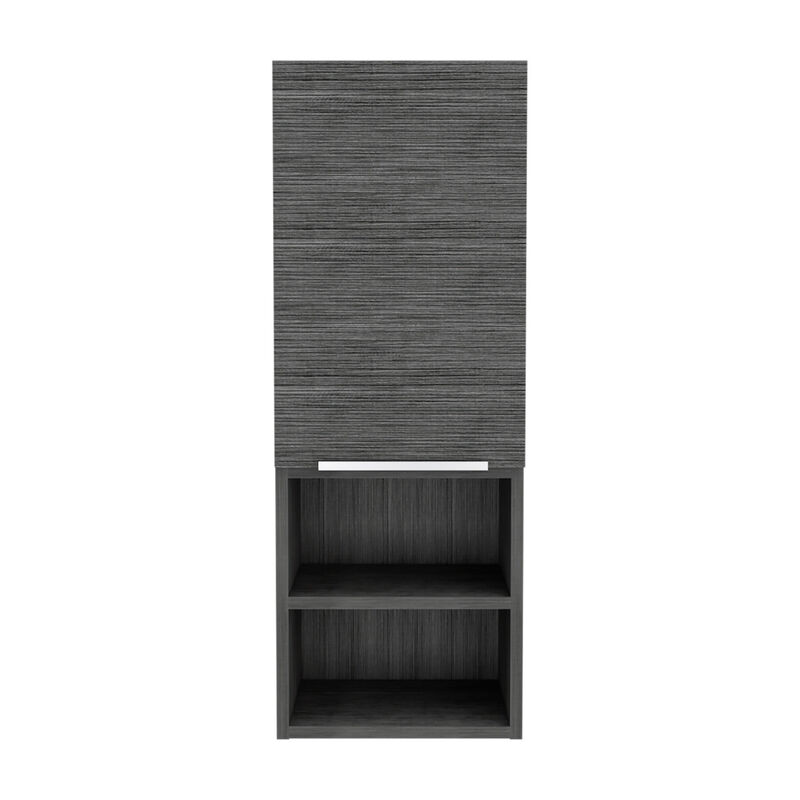 Mila Bathroom Cabinet, Two Interior Shelves, Two External Shelves, Single Door Cabinet - Smokey Oak