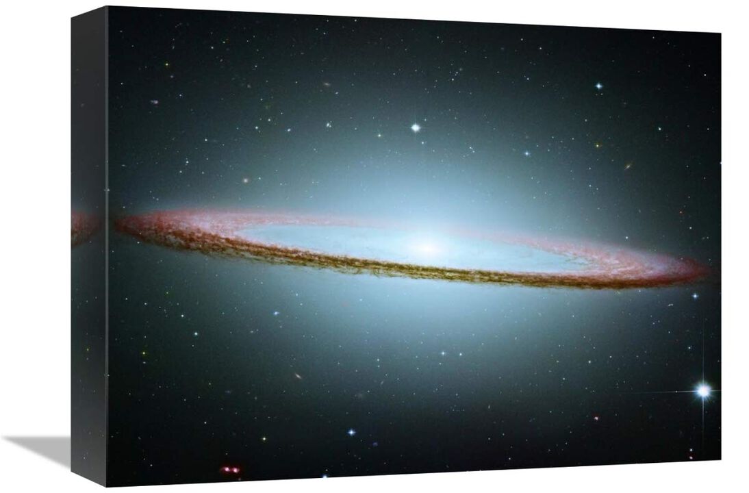 M104 - The Sombrero Galaxy - Colored with Infrared Data-Canvas Art-16x12