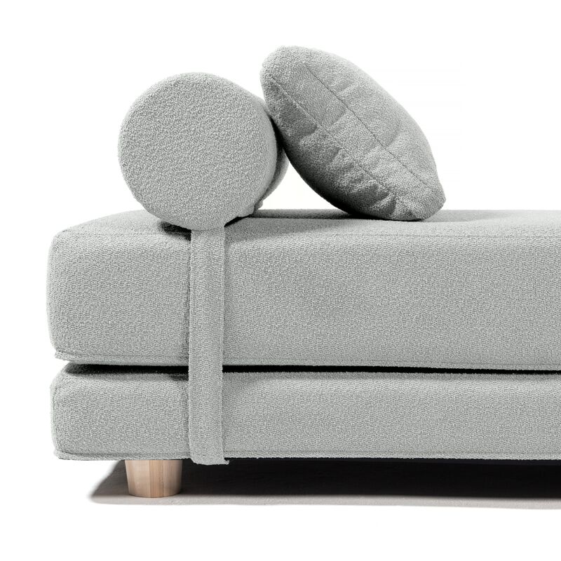 Jaxx Avida Daybed � Fold Out Queen Sleeper � Premium Boucle: Sleek and Modern Lounge for Relaxing and Overnight Guests