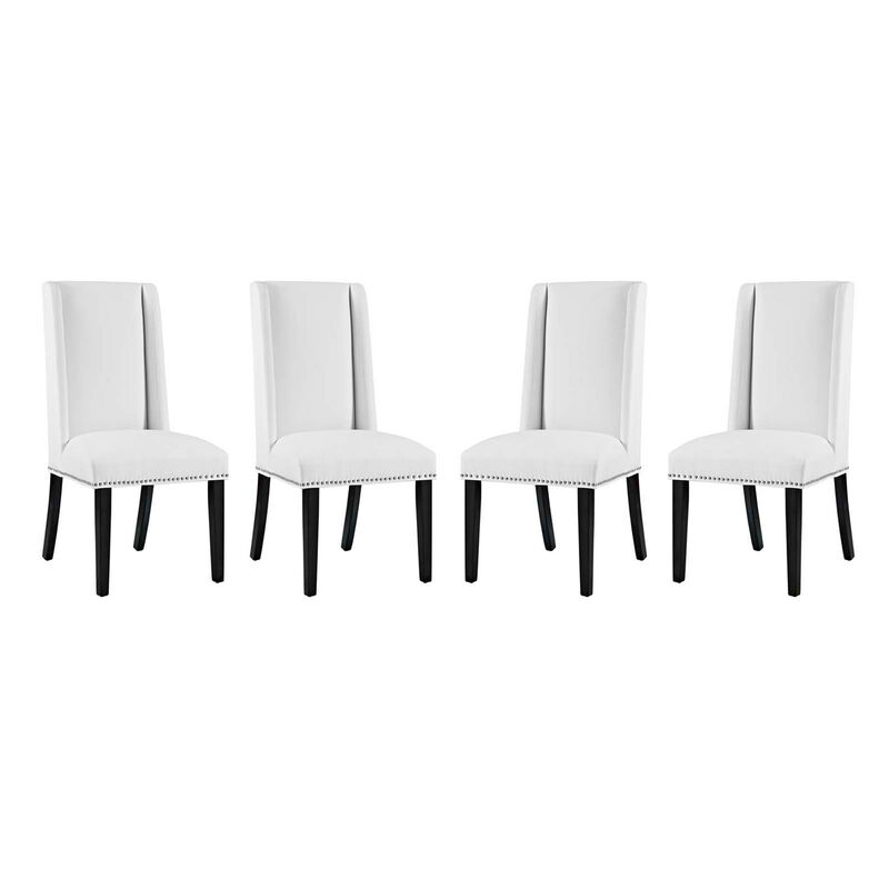 Baron Dining Chair Vinyl Set of 4-Benzara