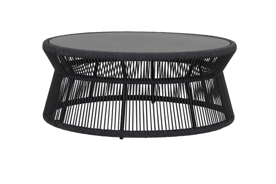 Milano Coffee Table w/ 40" Round Honed Absolute Granite Insert Top