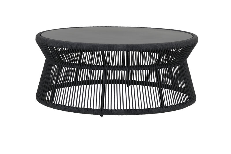 Milano Coffee Table w/ 40" Round Honed Absolute Granite Insert Top