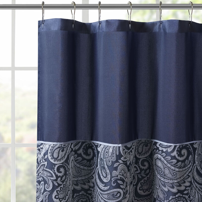 Gracie Mills Thornton Traditional Paisley Jacquard Shower Curtain