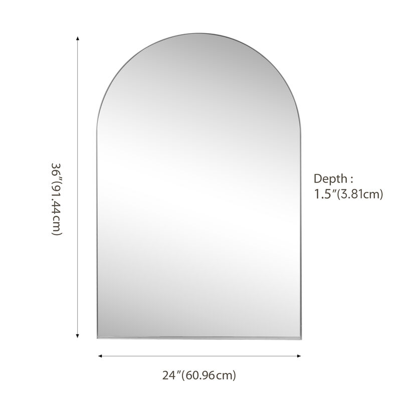 Elodie Medium Arched Metal Framed Wall Mounted Mirror