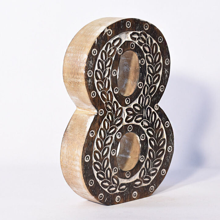 Vintage Natural Handmade Eco-Friendly "8" Numeric Number For Wall Mount & Table Top Décor