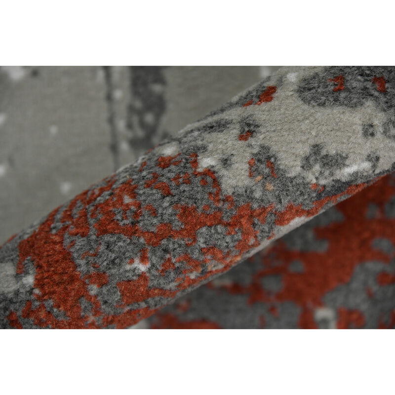 Alpine Ehra Rust Abstract Area Rug 6'7" x 9'