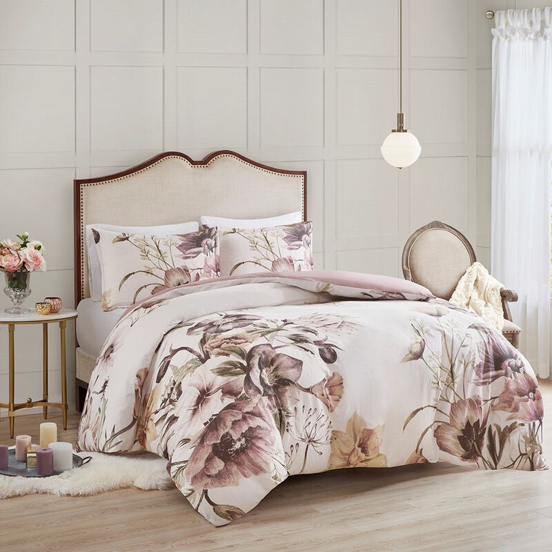 Gracie Mills Kyrie 3-Piece Cotton Printed Duvet Cover Set