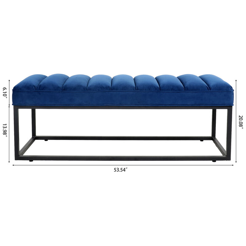 Metal Base Upholstered Bench For Bedroom For Entryway
