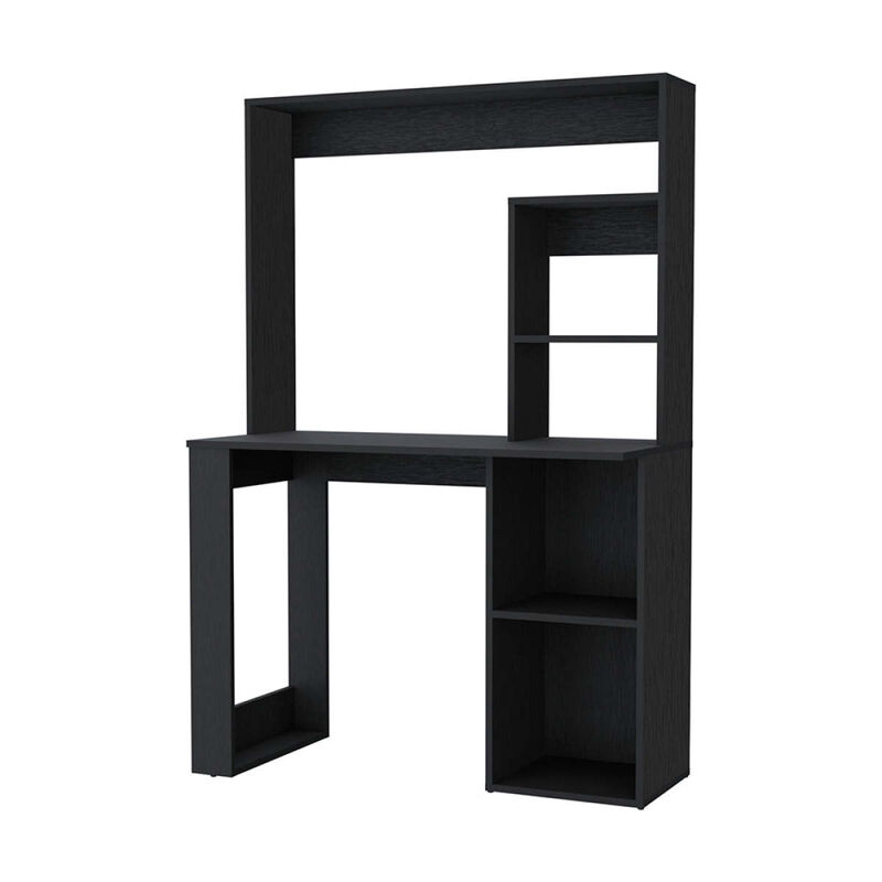 Palisades Computer Desk With Hutch And Storage Shelves Black