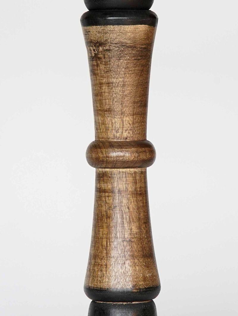 Traditional Dark Polish Eco-friendly Handmade Mango Wood Set Of Three 6",9" & 12" Pillar Candle Holder