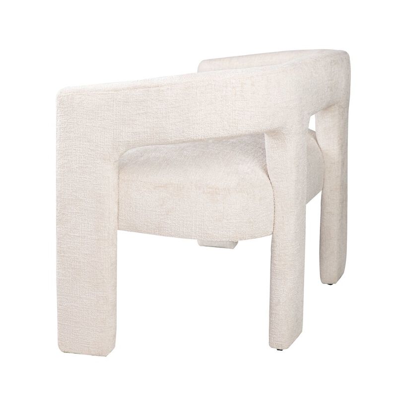 Jofran Gwen Modern Luxury Jacquard Fabric Upholstered Sculpture Bench
