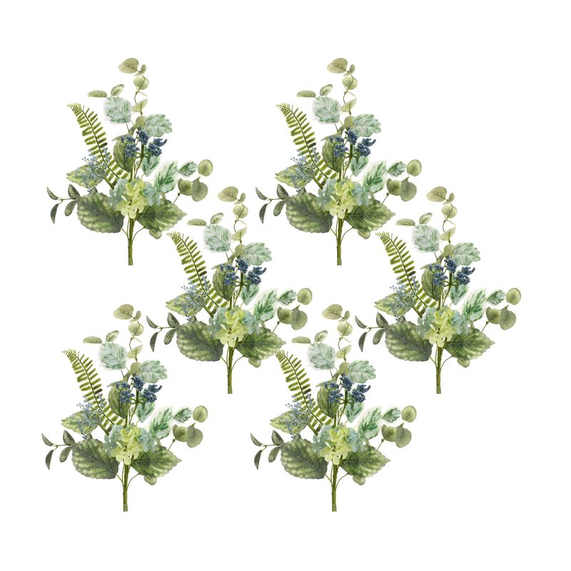 Set of 6 Variegated Foliage and Seed Sprays – Realistic Artificial Branches for Home Decor