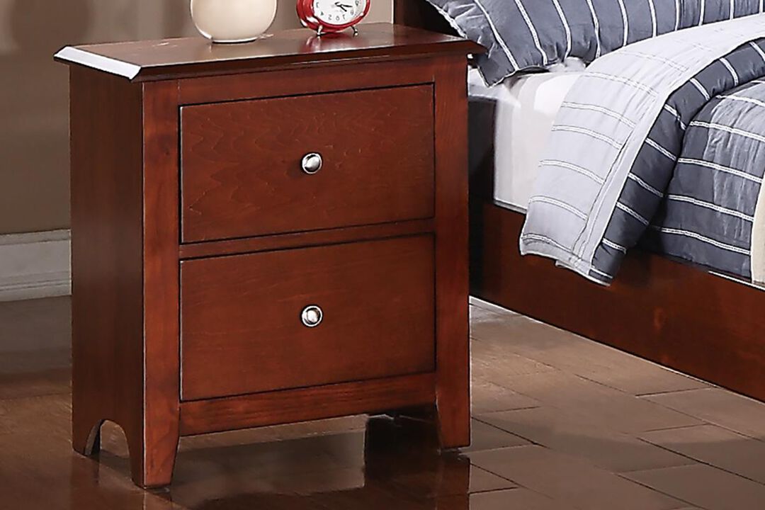 Streamdale Bedroom Nightstand Cherry Wooden 2 Drawers Table Bedside Table