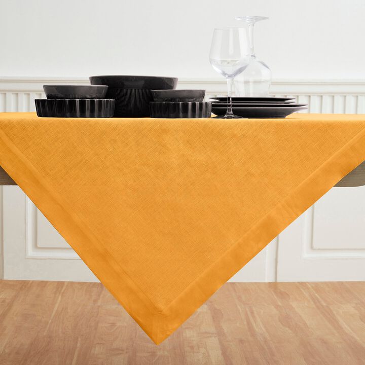 Solino Home 100% Pure Linen Table Throw 52 x 52 Inch | Fete