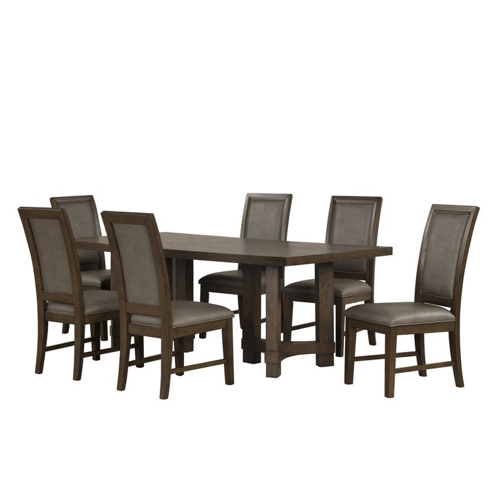 Cora 26 Inch Dining Chair Set of 2, Sleigh Back, Dark Gray Polyester Fabric - Benzara