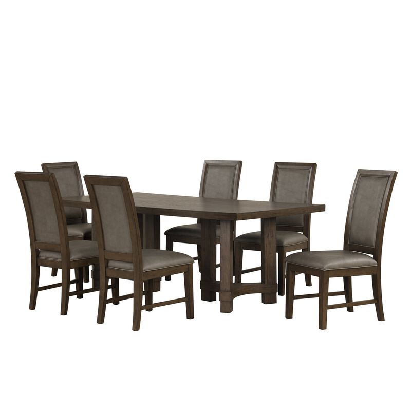 Cora 26 Inch Dining Chair Set of 2, Sleigh Back, Dark Gray Polyester Fabric - Benzara