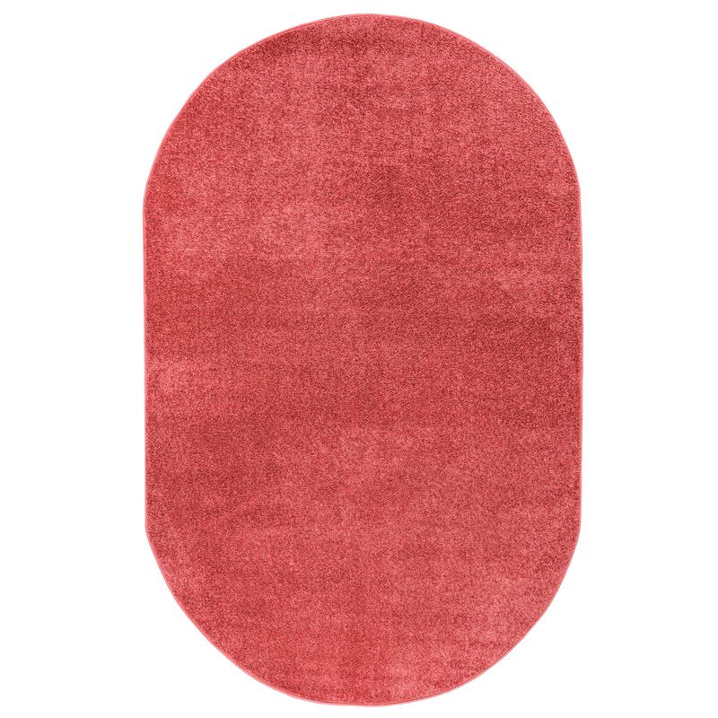 Haze Solid Low-Pile Red Area Rug