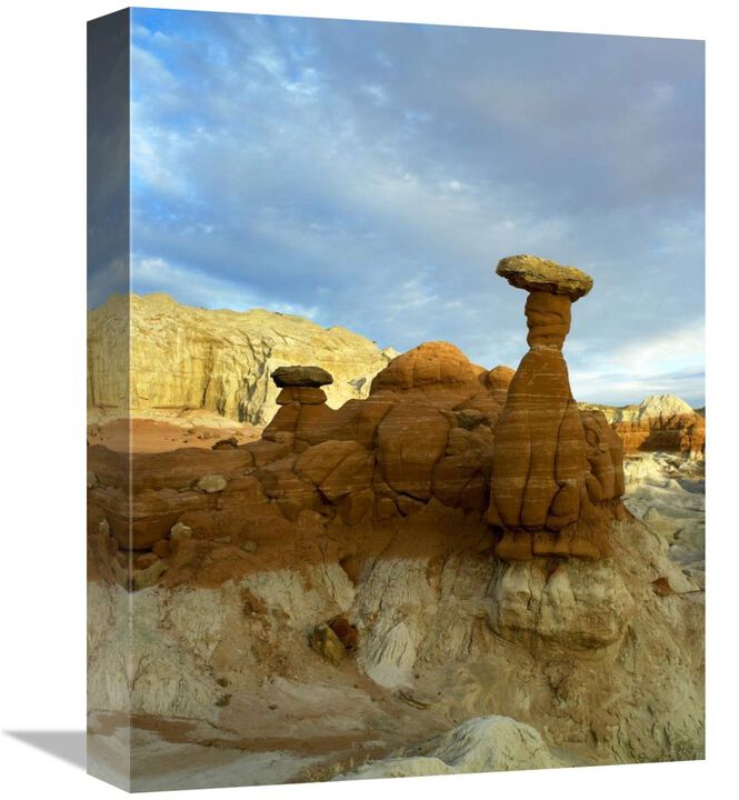 Toadstool Caprocks, Grand Staircase, Escalante National Monument, Utah-Canvas Art-12x16