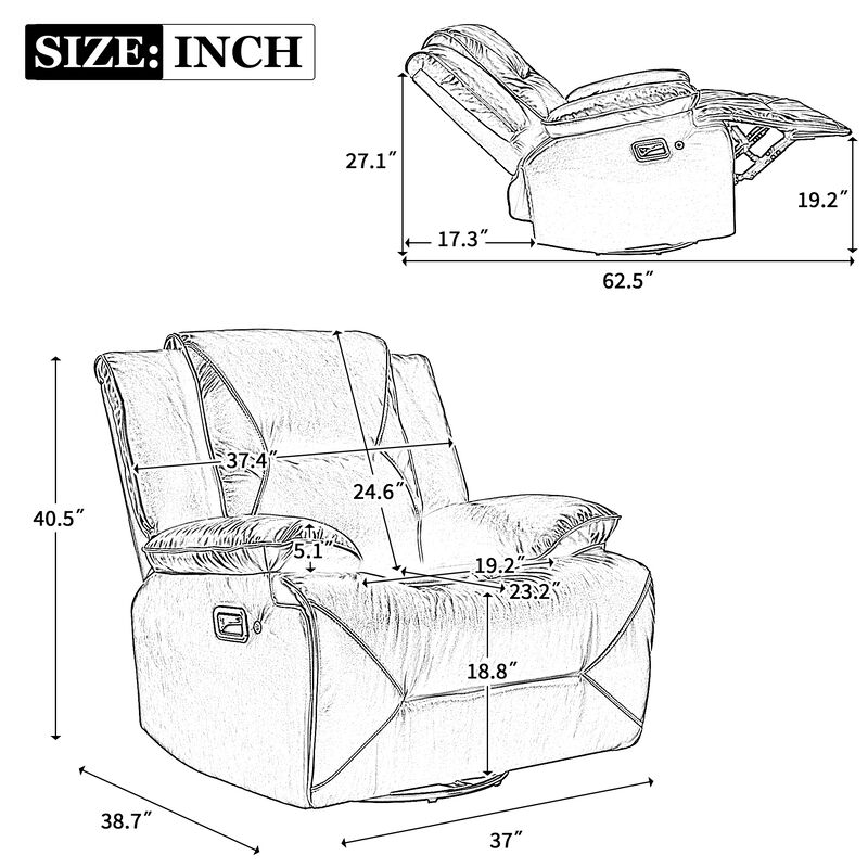 Merax 360° Swivel and Rocking Manual Recliner
