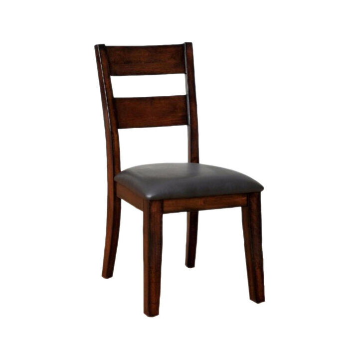 Dickinson I Cottage Side Chair, Dark Cherry Finish, Set of 2-Benzara