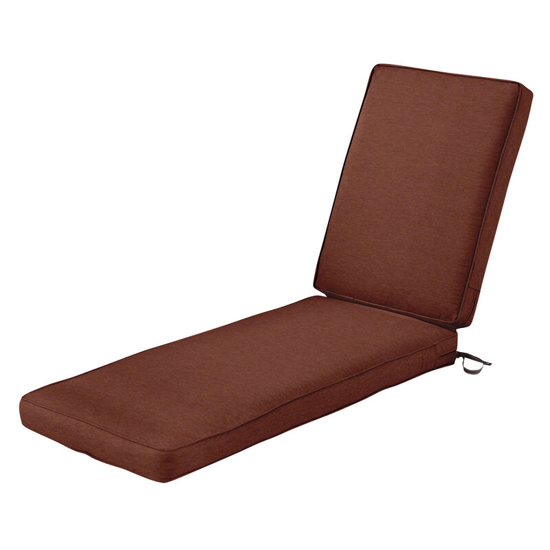 Classic Accessories Montlake FadeSafe Water-Resistant 80 x 26 x 3 Inch Outdoor Chaise Lounge Cushion, Patio Furniture Cushion, Heather Henna Red, Chaise Lounge Cushions Outdoor, Lounge Chair Cushion