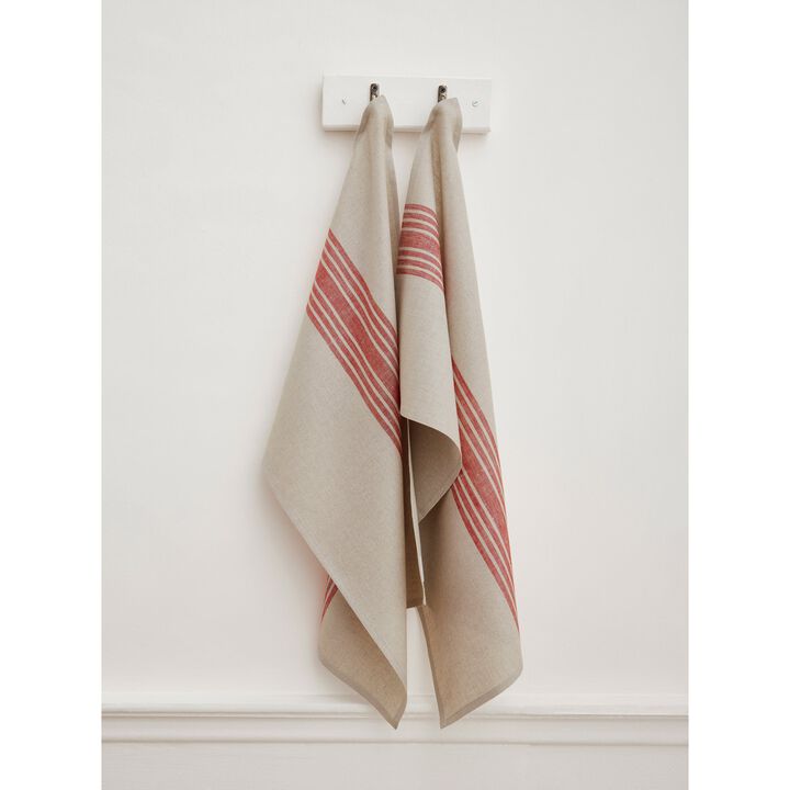 Solino Home 100% Pure Stripe Linen Kitchen Towels 17x26" Set of 2 for Spring & Easter | Farmhouse