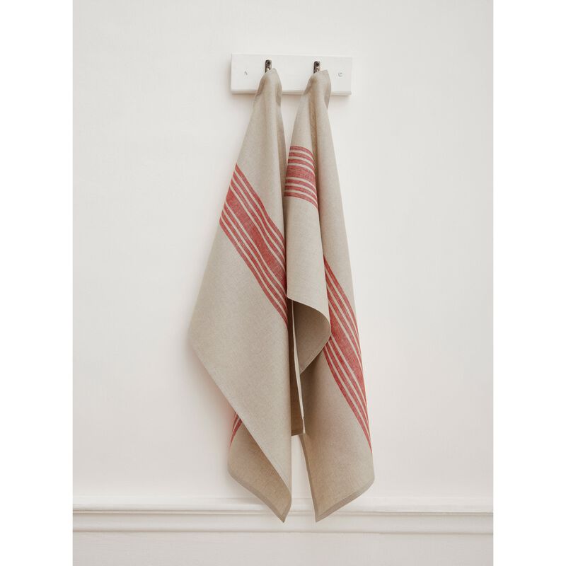 Solino Home 100% Pure Stripe Linen Kitchen Towels 17x26" Set of 2 for Spring & Easter | Farmhouse