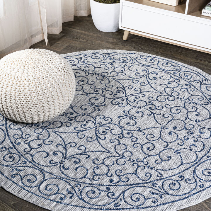 Charleston Vintage Filigree Textured Weave Indoor/Outdoor Area Rug