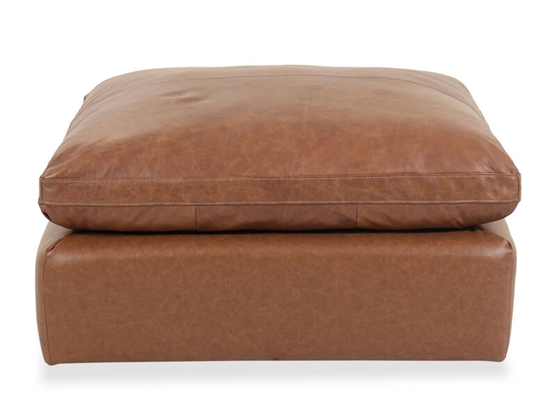 Emilia Oversized Leather Accent Ottoman