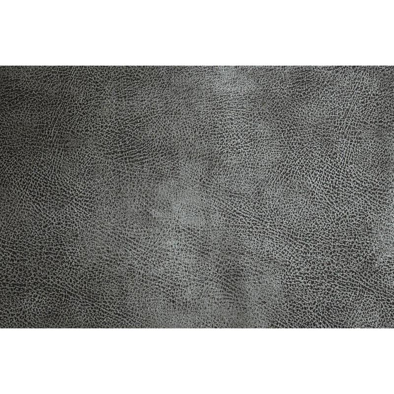 Tufted Cocktail Ottoman Antique Grey Breathable Leatherette 1 Piece Cushion Ottoman Seat Wooden Legs