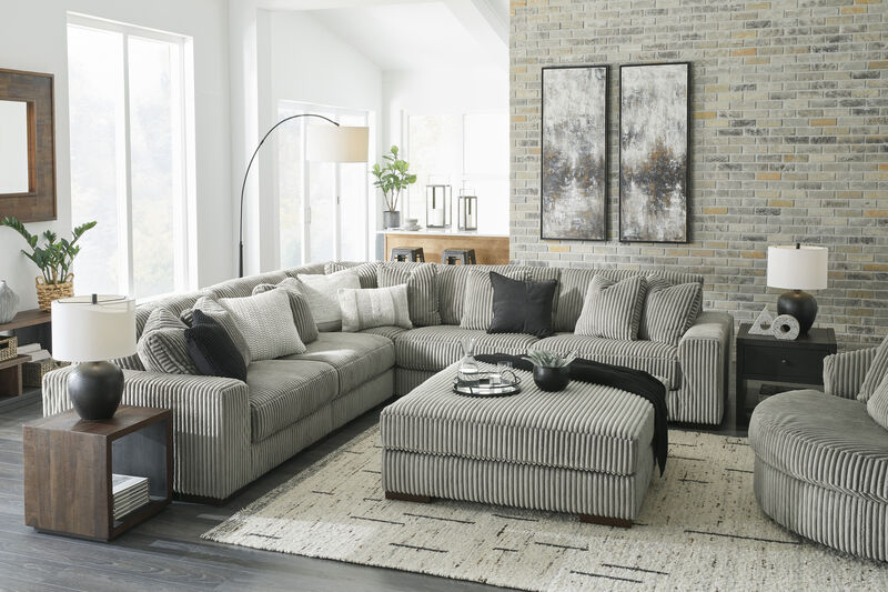 Lindyn Five-Piece Sectional and Ottoman Set