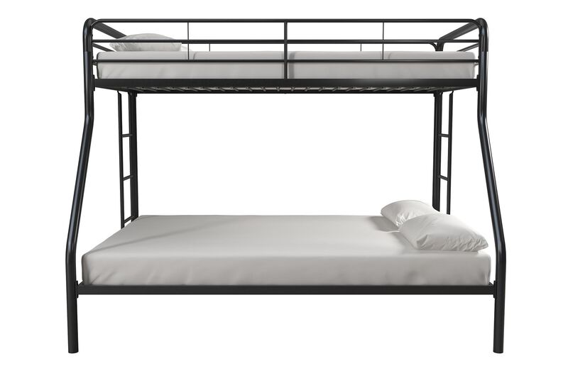 Atwater Living Cassia Twin over Full Metal Bunk Bed with Two Ladders and Safety Railings