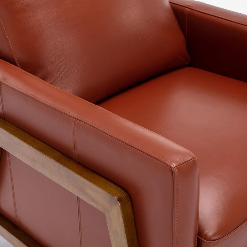 Comfort Pointe Reed Leather Push Back Recliner - Caramel