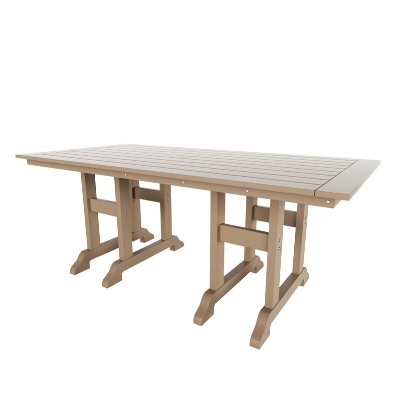 WestinTrends 7-Piece HDPE Rectangular Patio Dining Table Set with Foldable Chairs