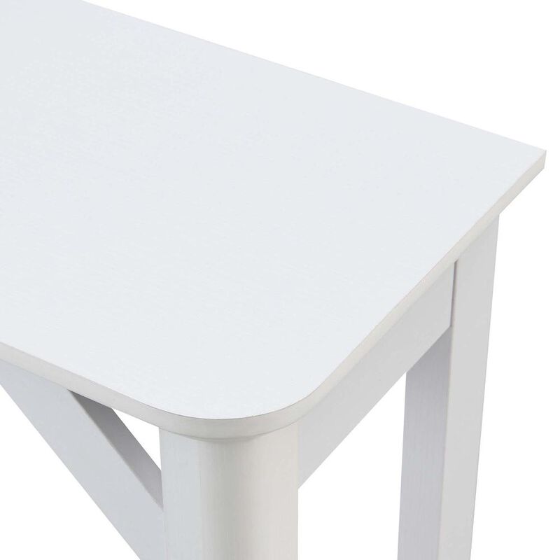 Convenience Concepts Winston Hall Table with Shelf, White