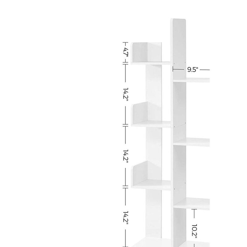 Elegant Tree-Shaped Bookshelf with 8 Shelves: Stylish Storage with Rounded Corners